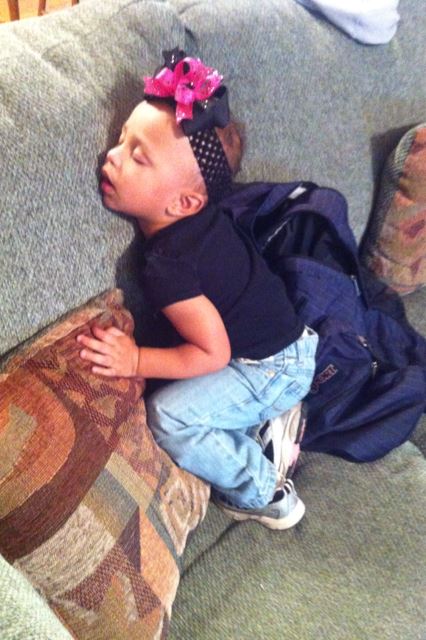 sleeping standing on couch